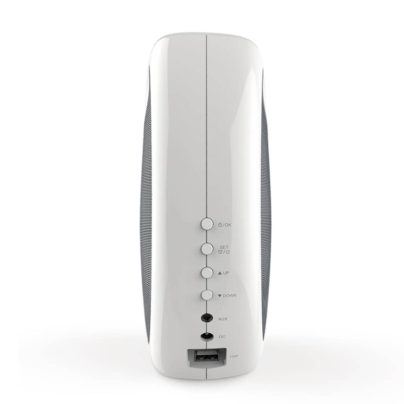 ลำโพงบลูทูธ Cozy MC1 พร้อมแท่นชาร์จไร้สายและหน้าจอ LCD แสดงเวลา