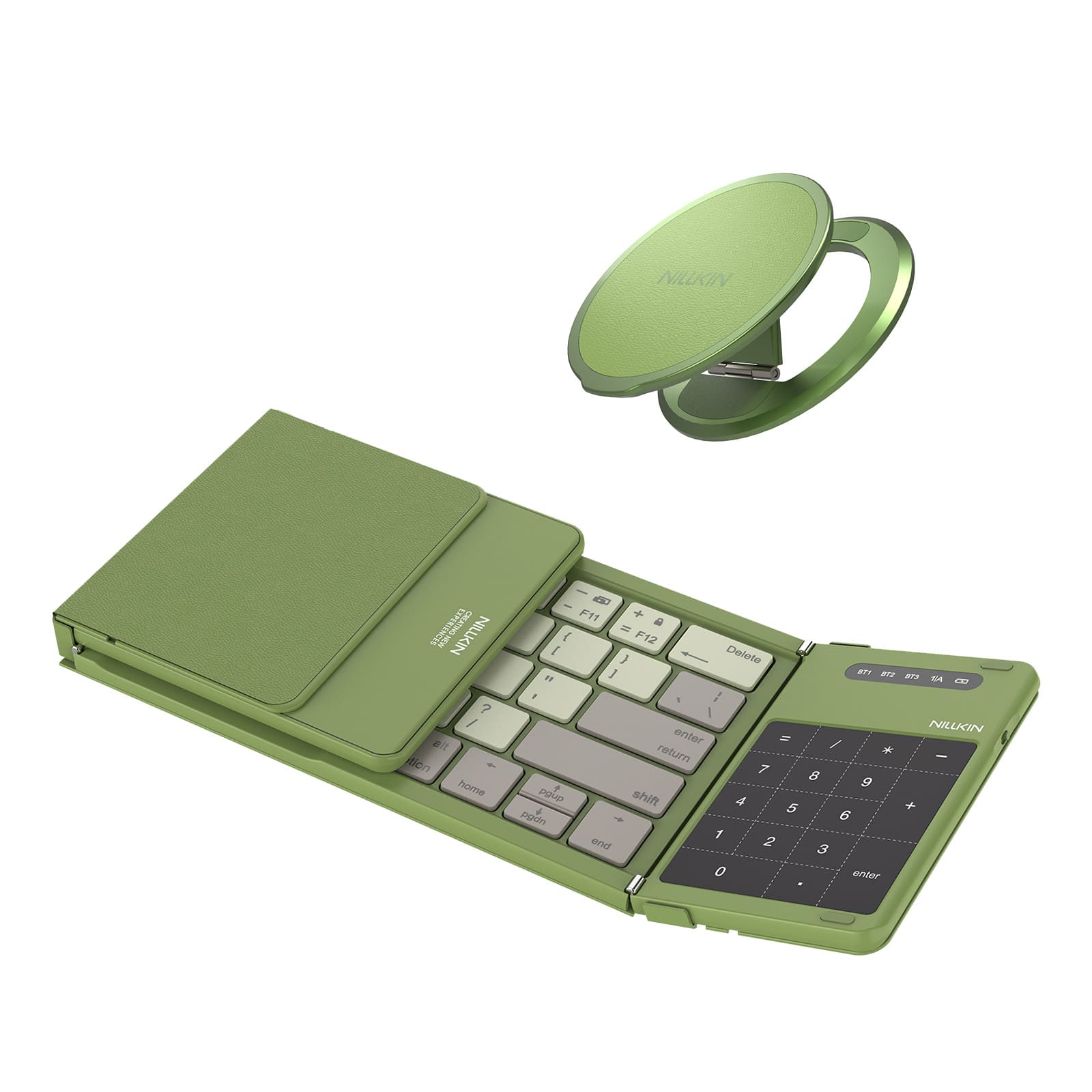 Tastiera Bluetooth Con Custodia In Pelle, Supporto Magnetico Per Smartphone