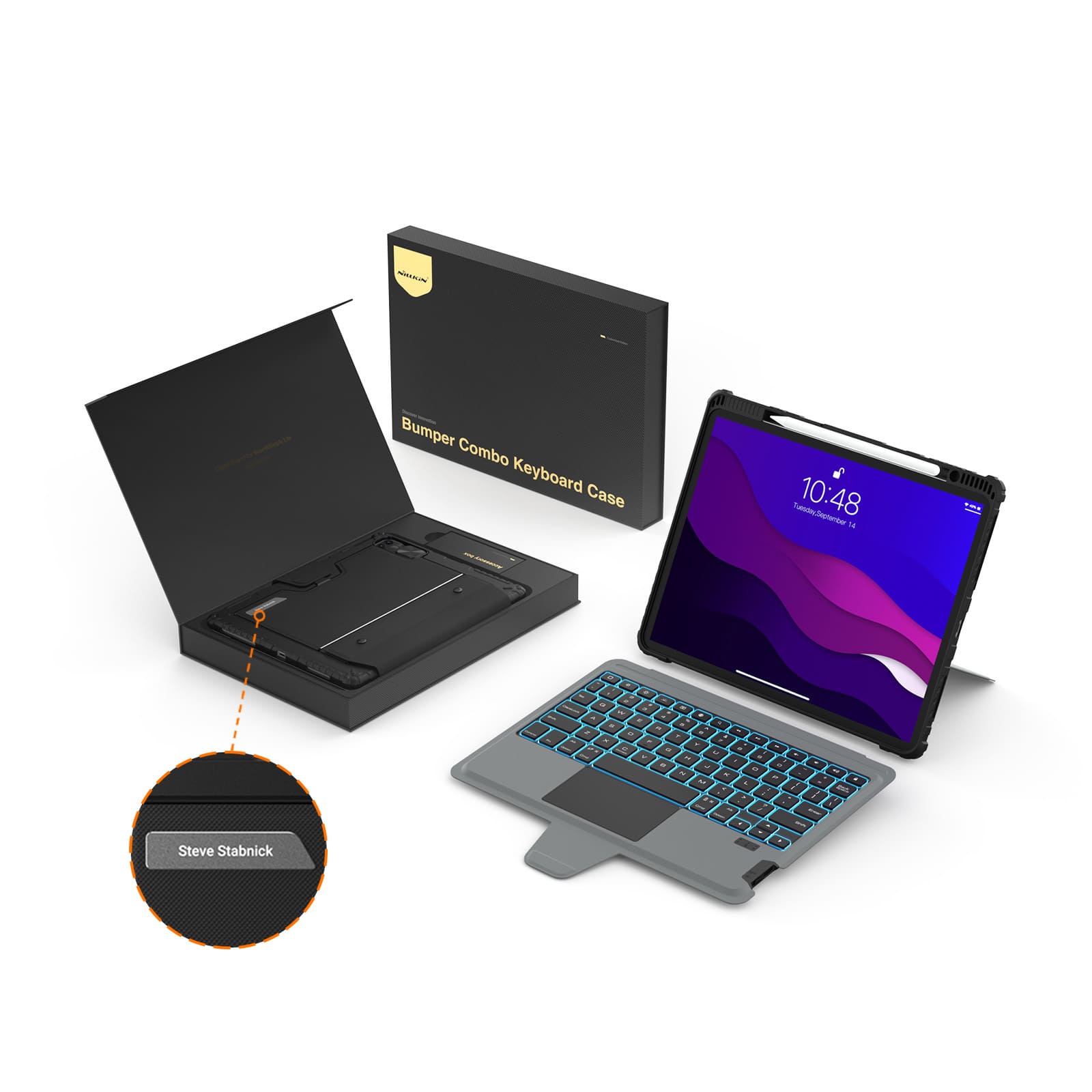 Nillkin カスタム彫刻バックライトキーボードケース（ギフトボックス