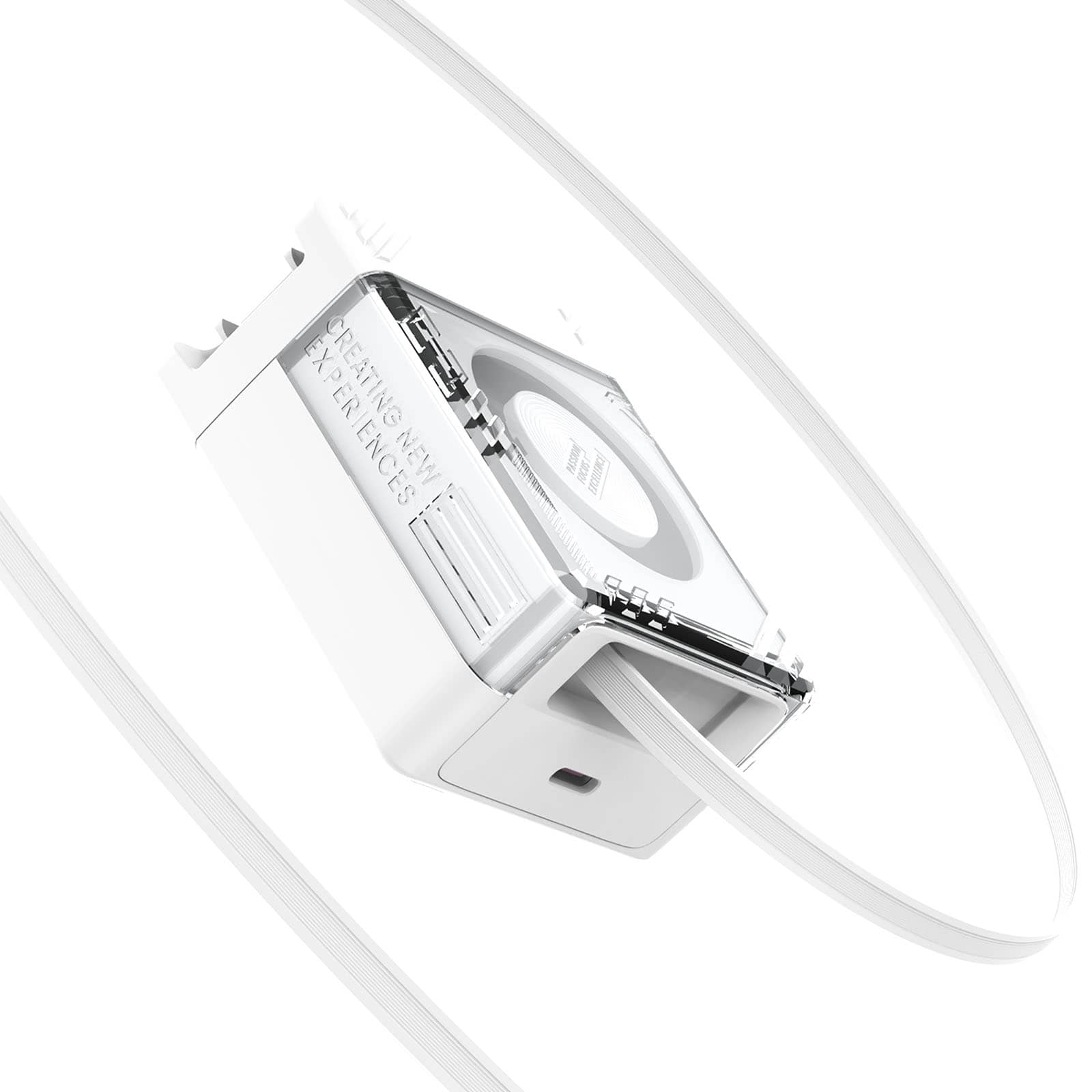 White + USB-C Cable (2.4 ft) / U.S. Plug