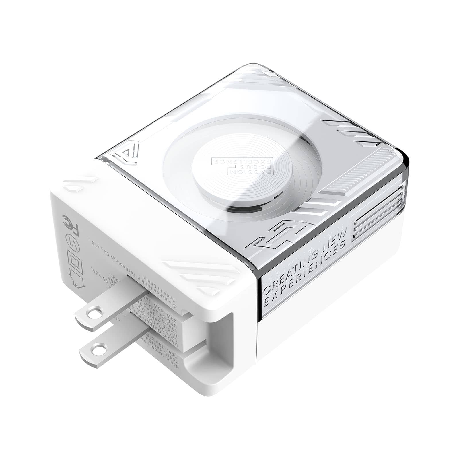 White + USB-C Cable (2.4 ft) / U.S. Plug