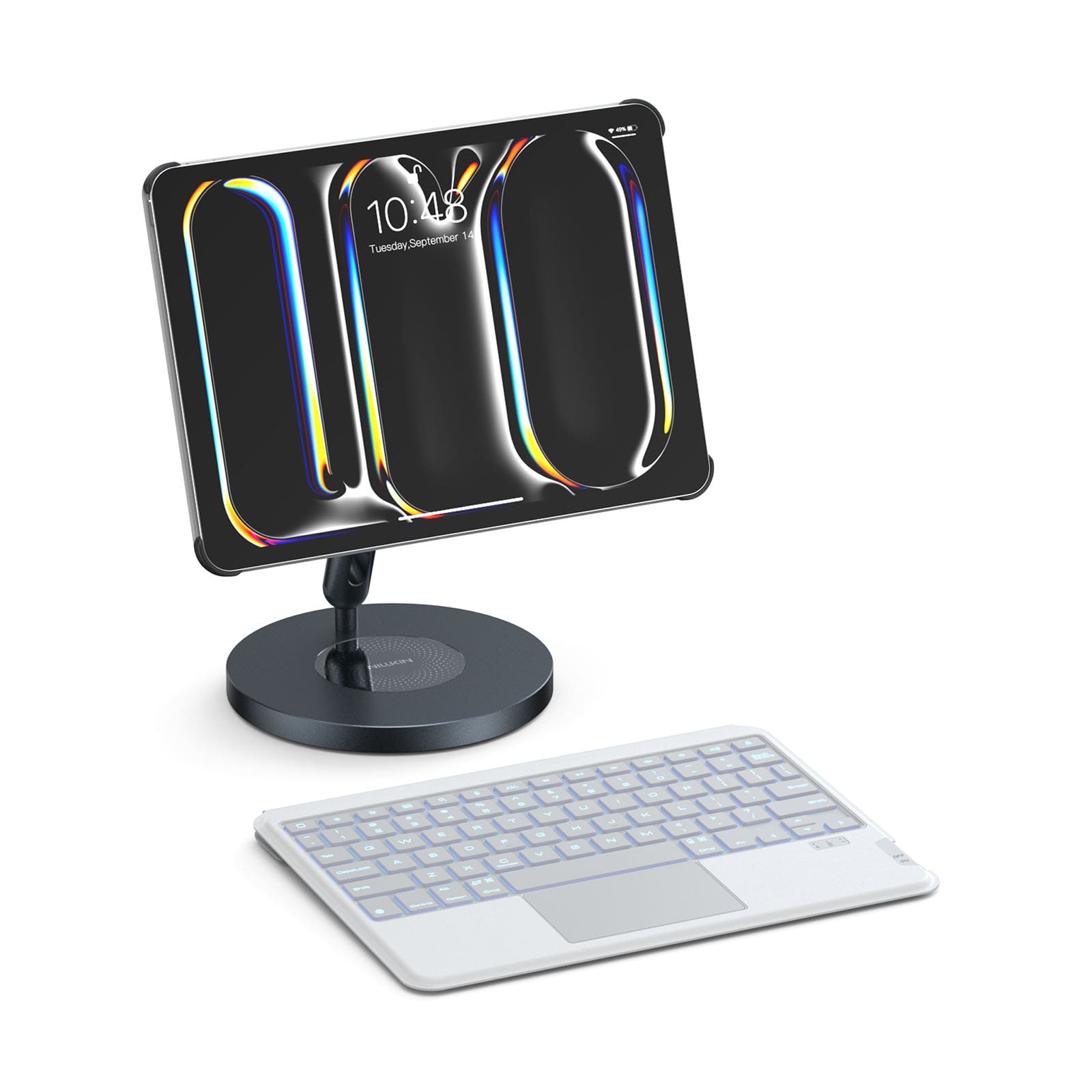 เคสคีย์บอร์ดแม่เหล็ก MagicEase Ultra-Slim พร้อมไฟแบ็คไลท์ (สีเทา) พร้อมขาตั้งชาร์จแม่เหล็กสำหรับ iPad Series