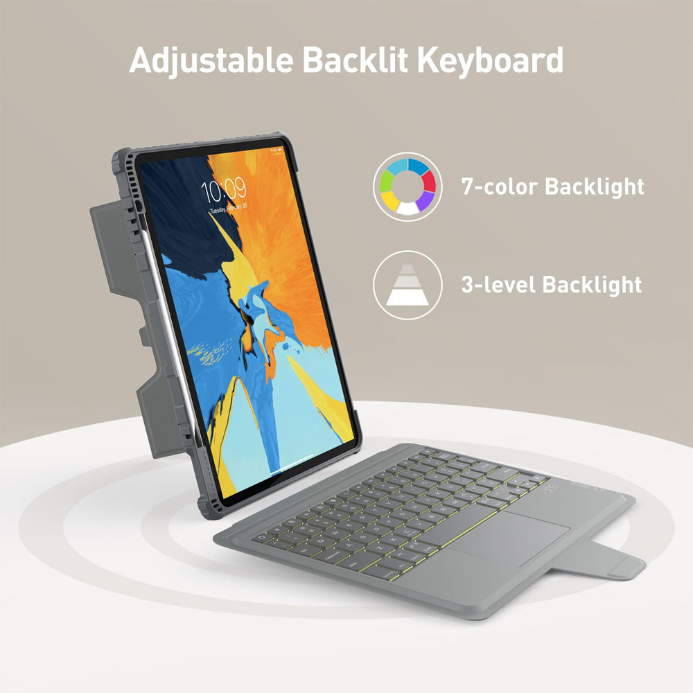 Nillkin Backlit Bumper Combo Computer Keyboard Case ( Grey ) for iPad ...